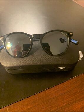 Revo Men’s Black Sunglasses with Subtle Blue Temple Accents - 100% authentic